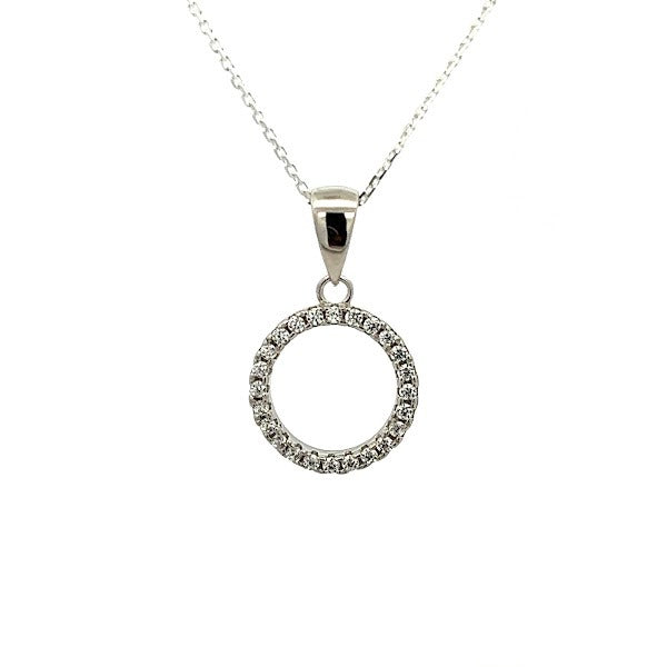 925 SILVER PLATED SMALL CIRCLE PENDANT