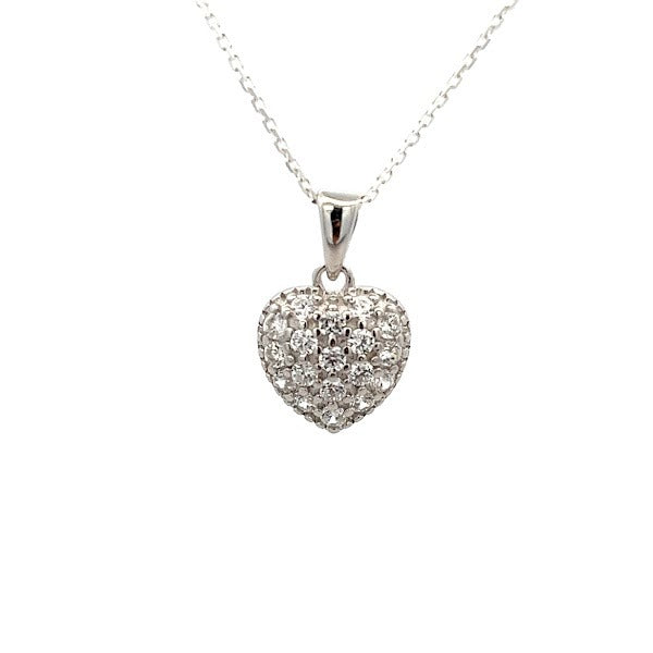 925 SILVER PLATED FLAT HEART PENDANT