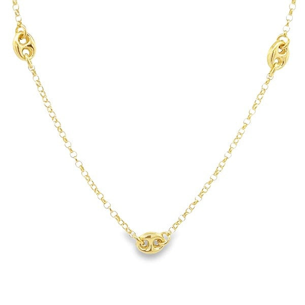 925 SILVER GOLD PLATED ADJUSTABLE LINK NECKLACE
