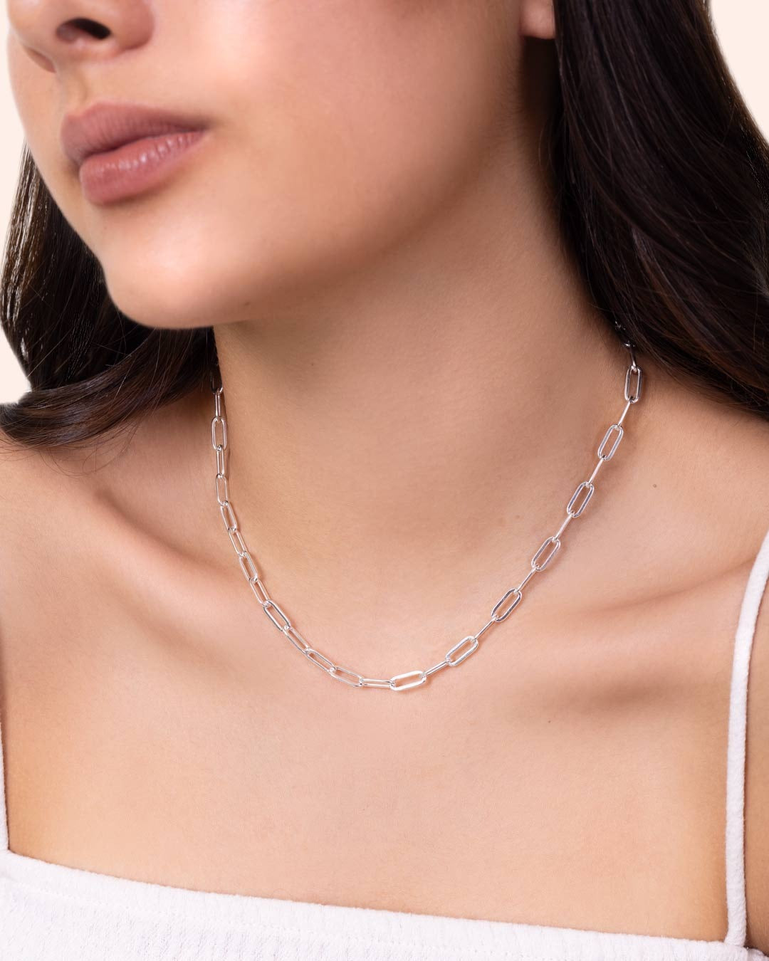 925 SILVER PLATED PAPERCLIP CHAIN