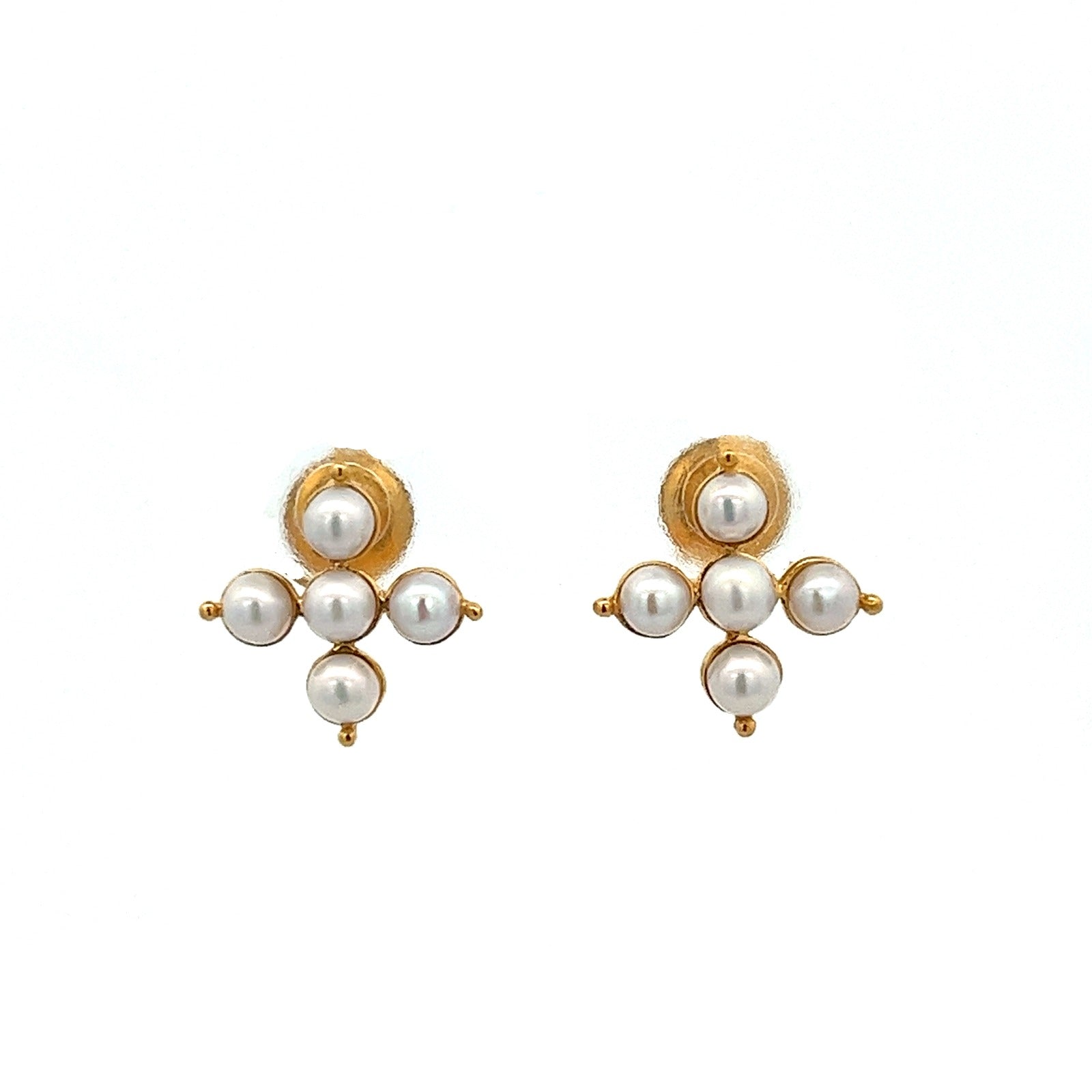 925 GOLD PLATED WHITE PEARL EARRINGS