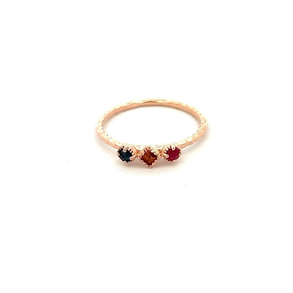 925 ROSE GOLD BLUE SAPPHIRE CITRINE AND RUBY