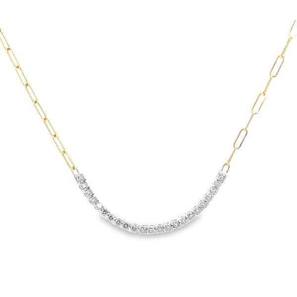 14K BICOLOR DIAMOND AND LINKS NECKLACE