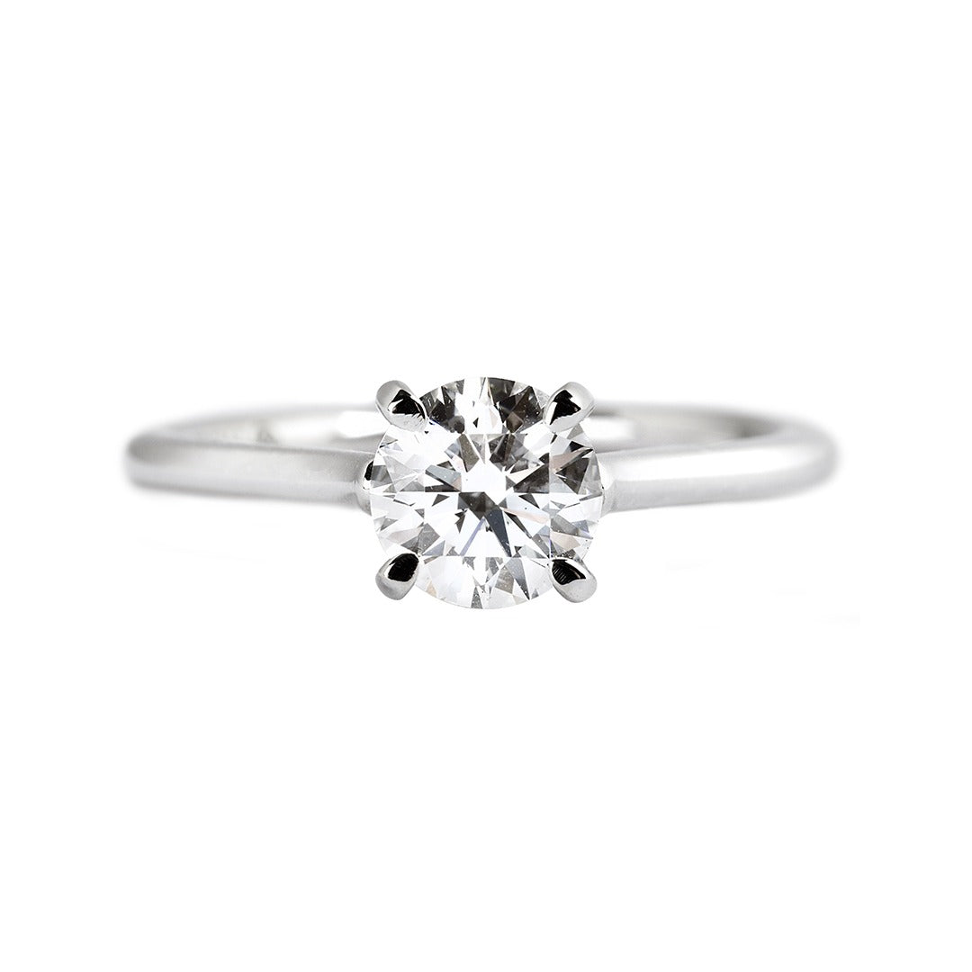 1.07CT LAB GROWN DIAMOND 14K WHITE GOLD SOLITAIRE ENGAGEMENT FANA RING