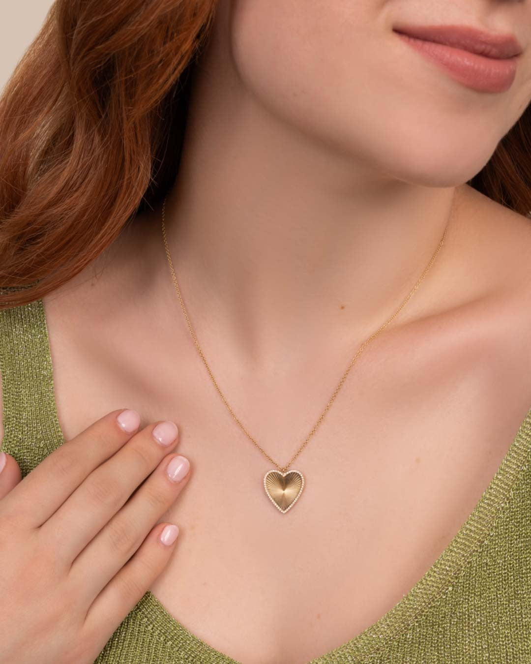 14K GOLD HEART CHARM NECKLACE