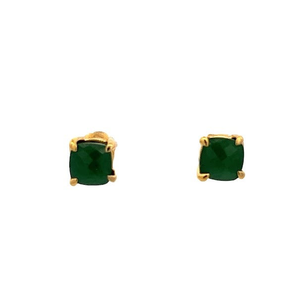 925 SILVER GOLD PLATED AVENTURINE EARRINGS