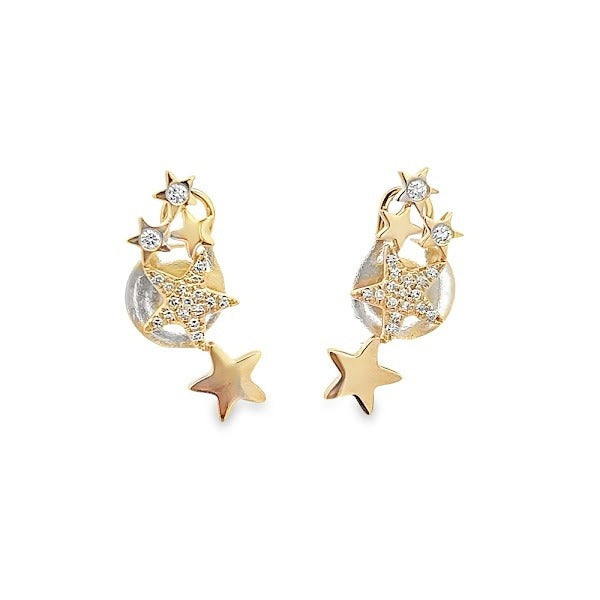 14K GOLD STAR CLIMBER EARRING