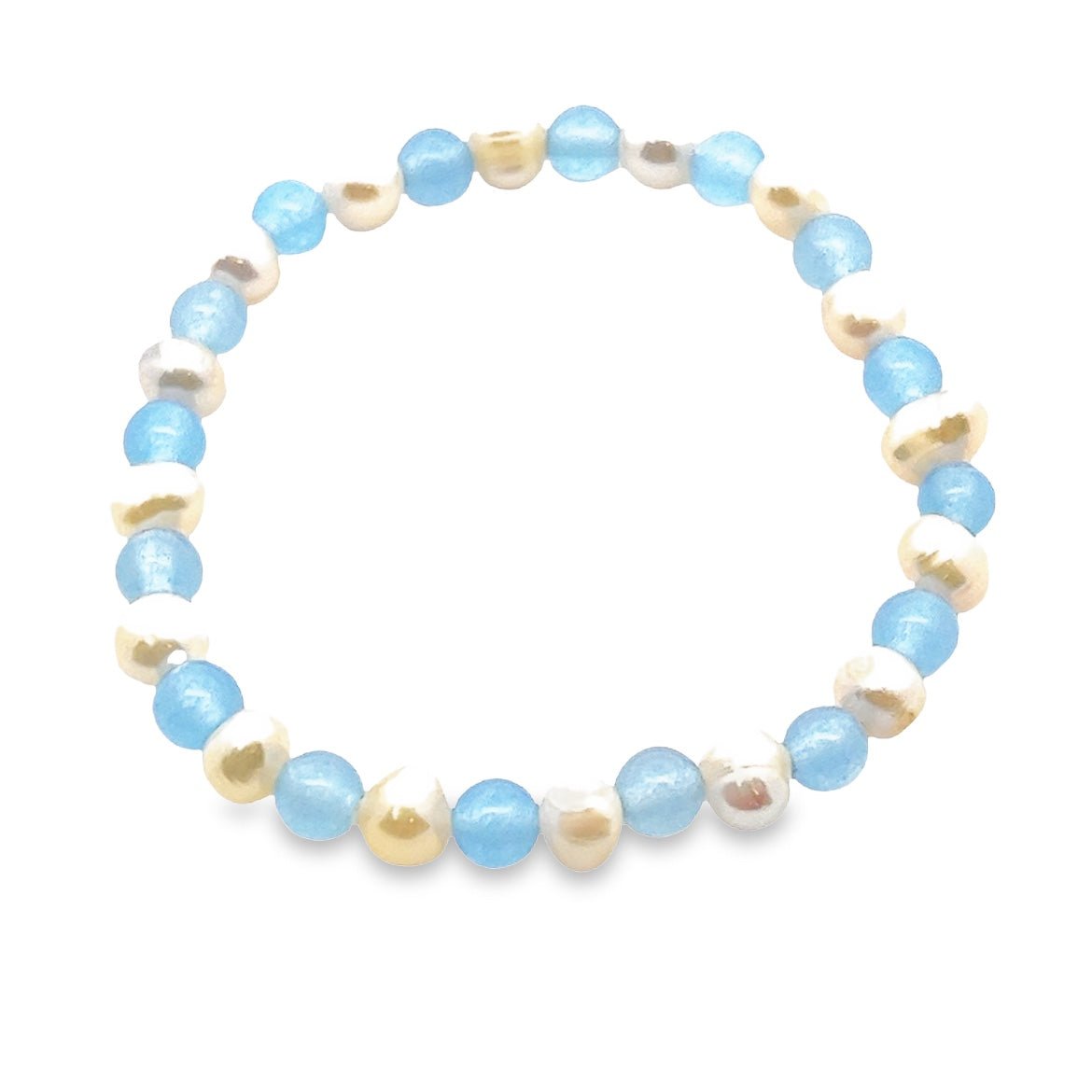 BRACELET PEARL STONE SKY BLUE 4MM - C'SANTOS