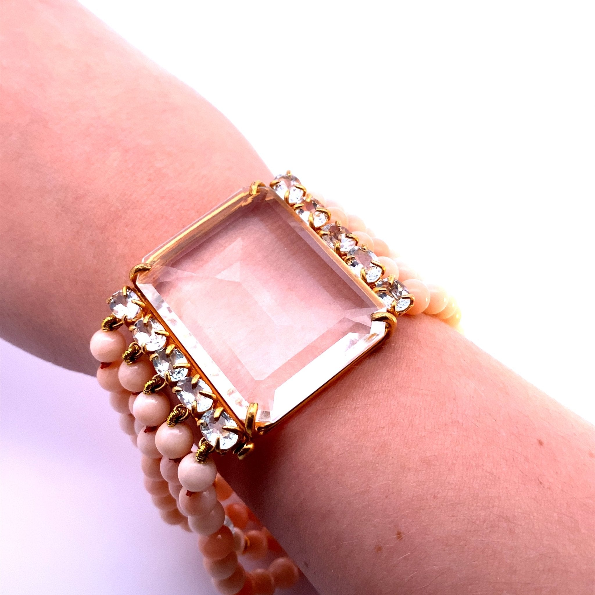 BRACELET SET WITH CLEAR QUARTZ BRT - 1 - STN - 35 - C'SANTOS