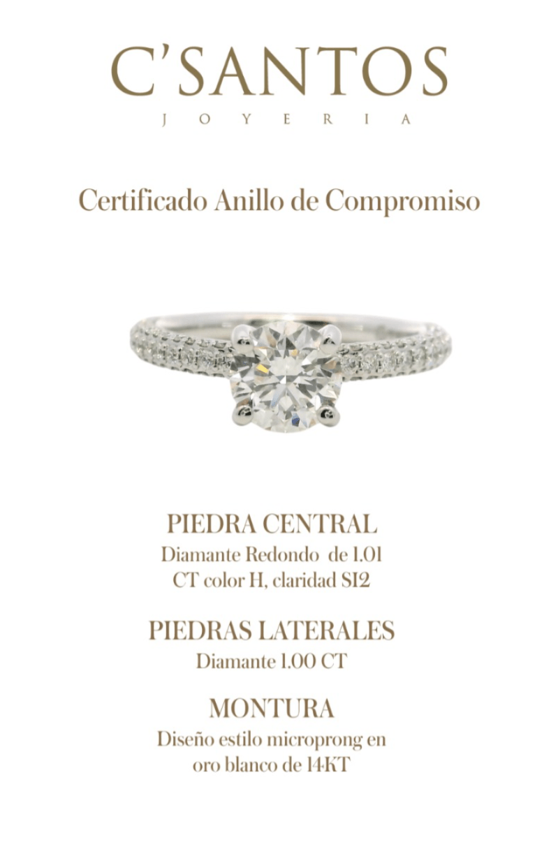 C005070/1034656 D0.48CT 14KW MONTURA MICROPRONG T6.5 DC 1.00CT RD - C'SANTOS