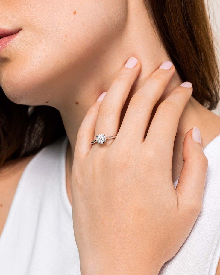 C005072/1034644 D0.08CT 14KW MONTURA SOLITARIO T6.5 DC 1.00CT RD - C'SANTOS