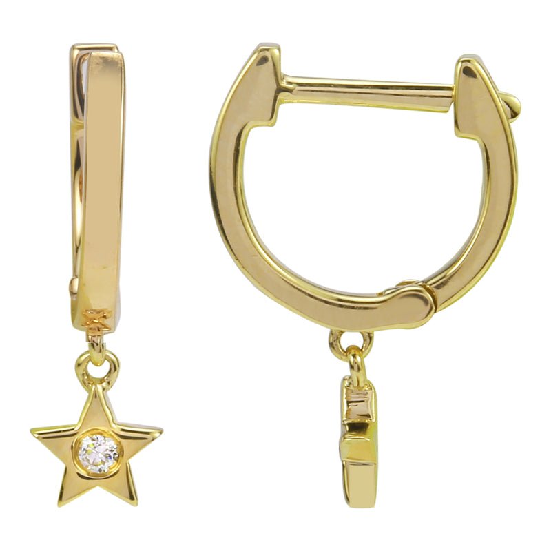 D0.02CT 14KY MINI STAR HUGGIES - C'SANTOS