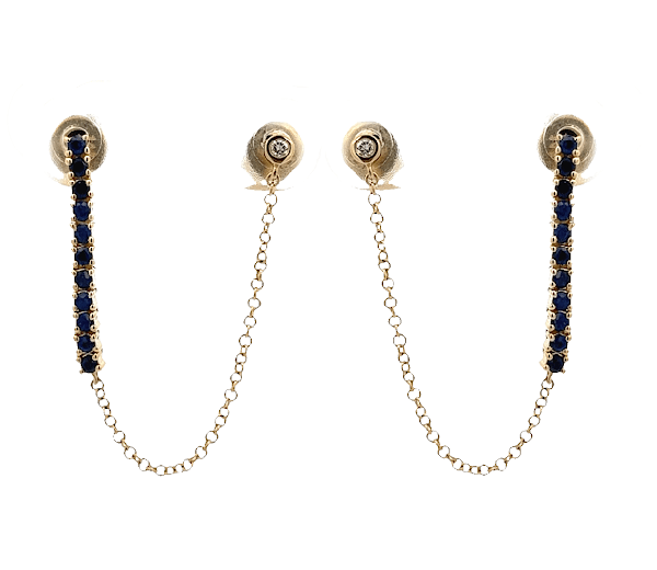 D0.03 14KY SAPPHIRE 0.45CT EARRINGS - C'SANTOS