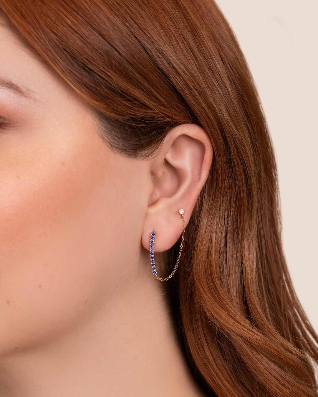 D0.03 14KY SAPPHIRE 0.45CT EARRINGS - C'SANTOS