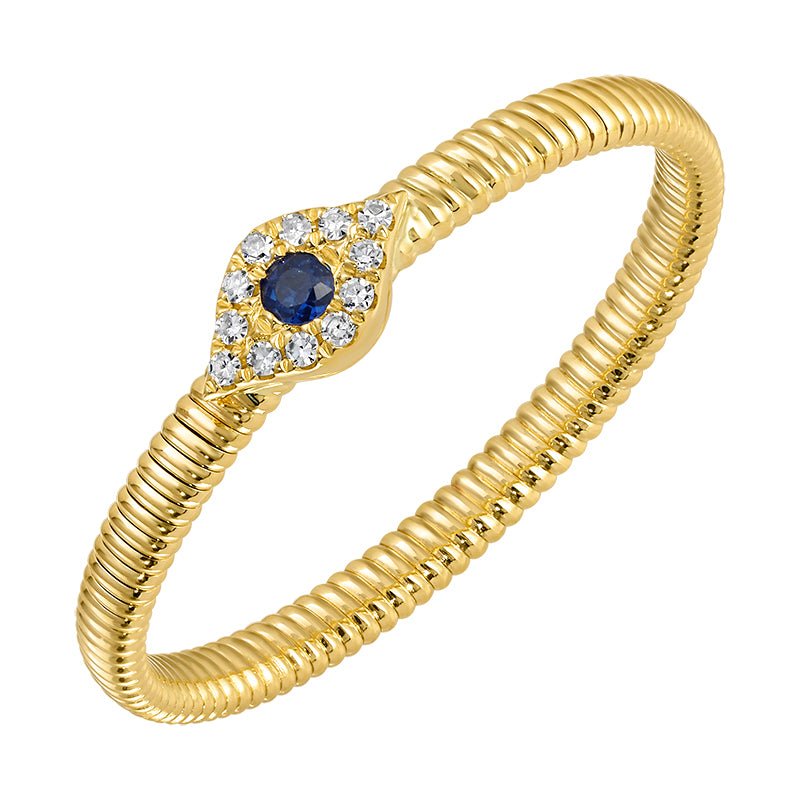 D0.03CT 14KY EVIL EYE TEXTURE RING T6.5 - C'SANTOS