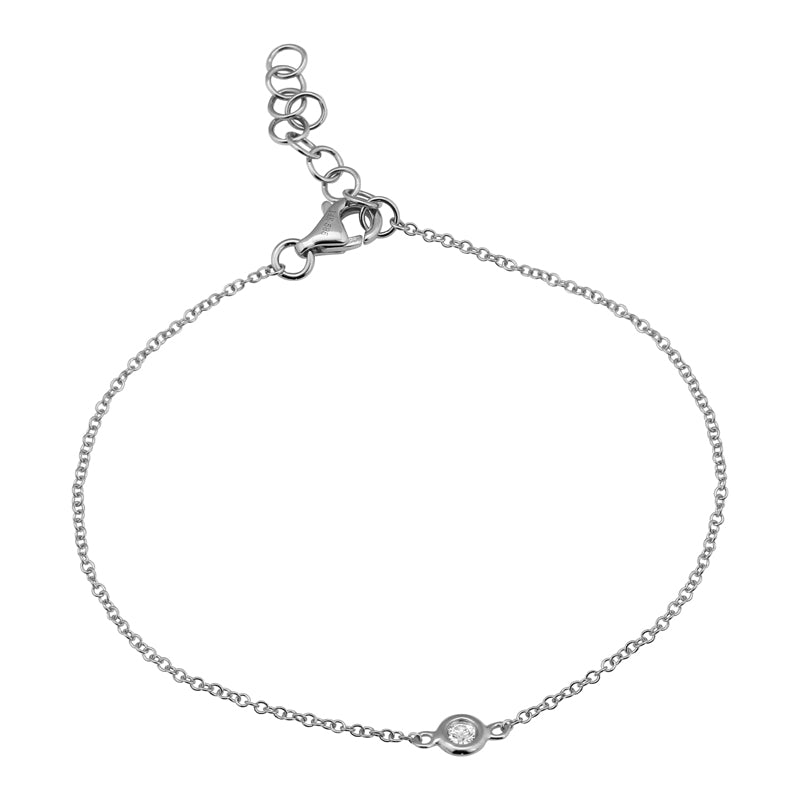 D0.05CT 14KW MINI SOLITAIRE BEZEL BRACELET - C'SANTOS