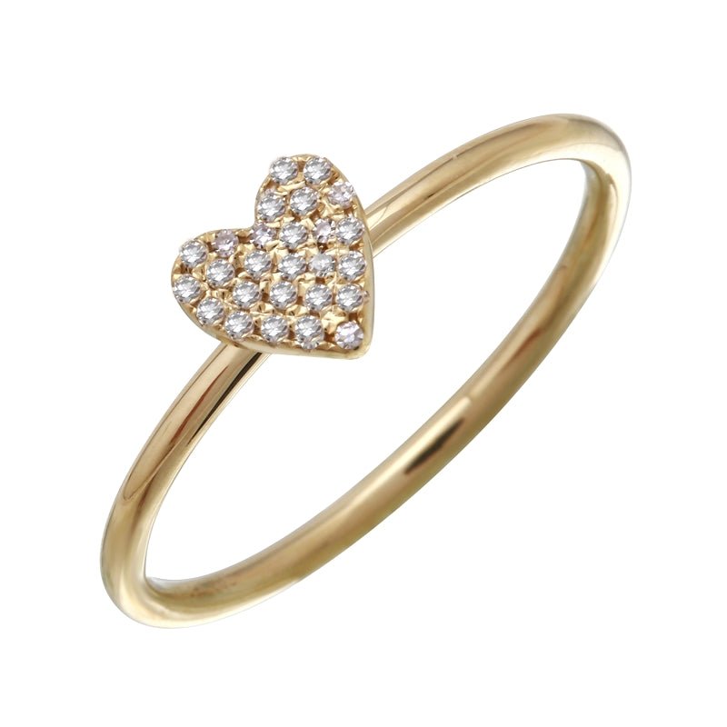 D0.05CT 14KY MINI HEART SOLITARY RING T6.5 - C'SANTOS