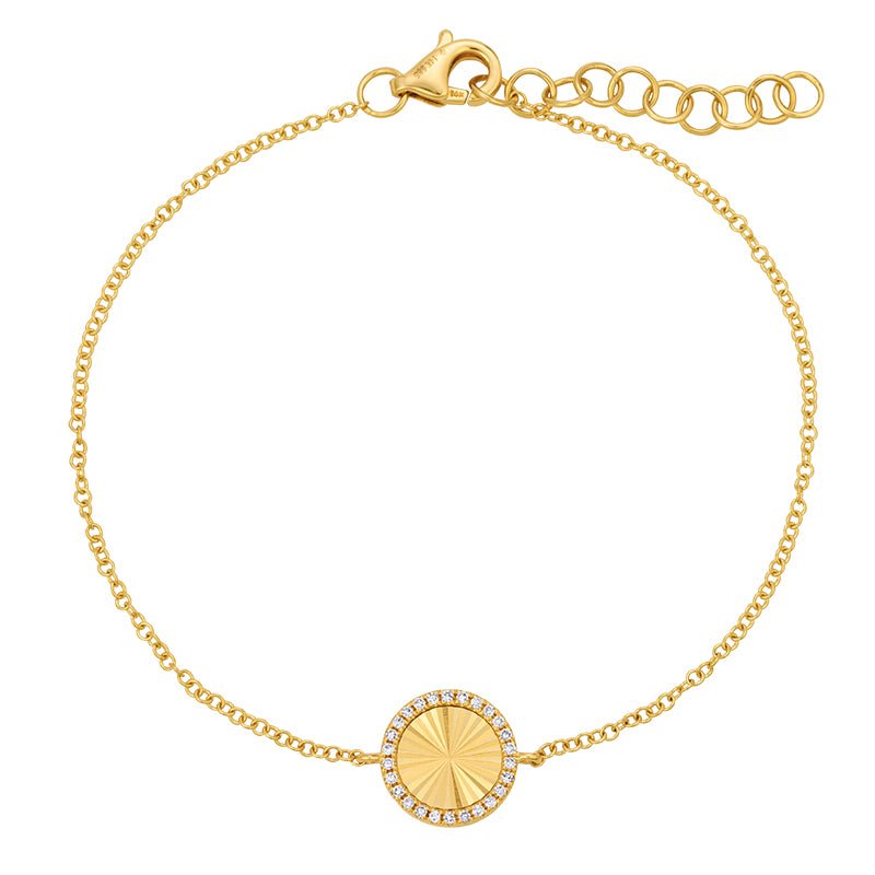 D0.06CT 14KY TEXTURE ROUND BRACELET - C'SANTOS