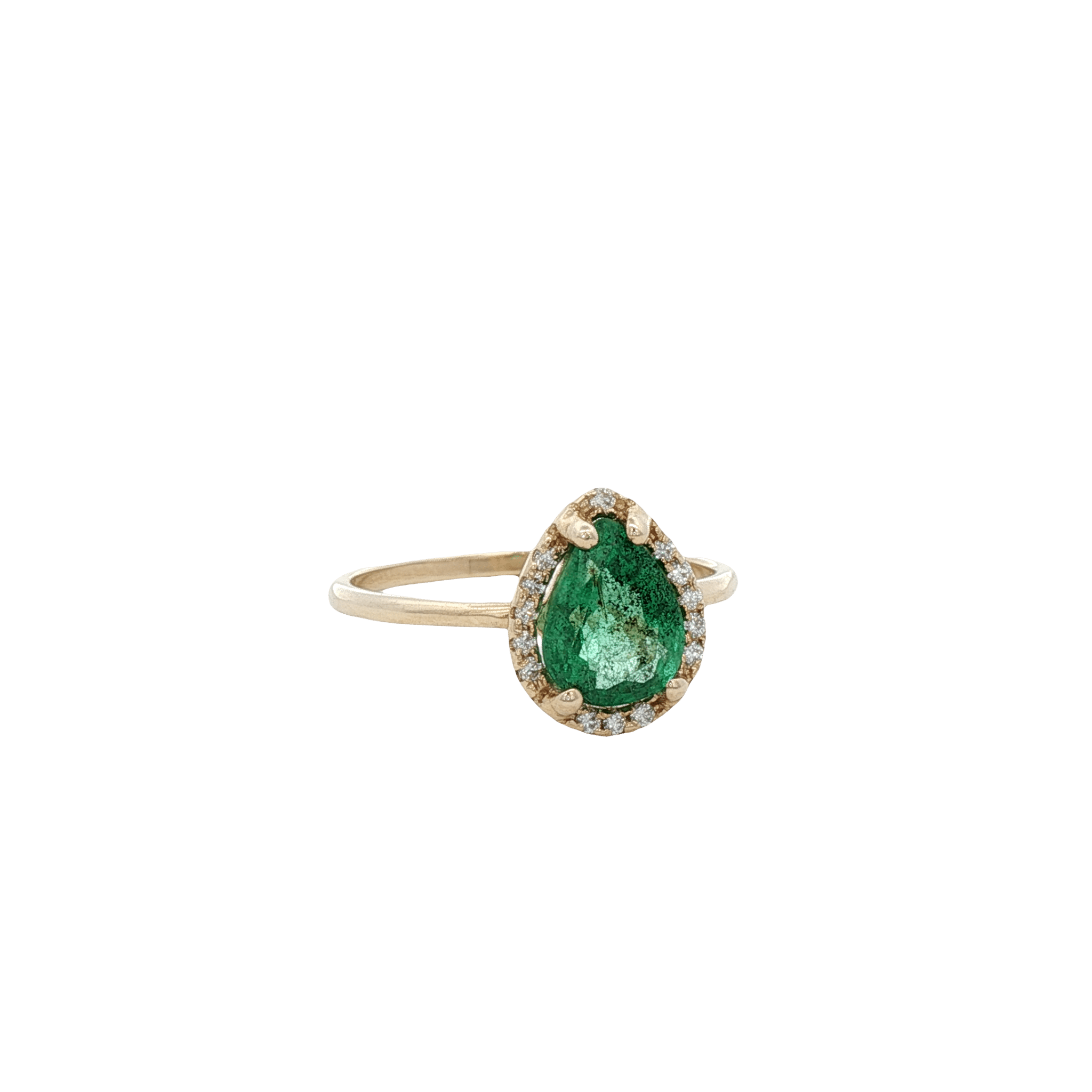 D0.07CT 14KY RING EMERALD DROP 2CT T6 - C'SANTOS
