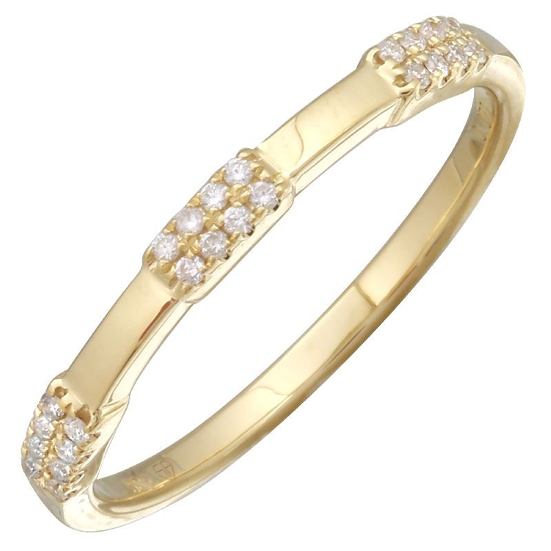 D0.07CT 14KY TRIPLE BAR PAVE RING T6.5 - C'SANTOS