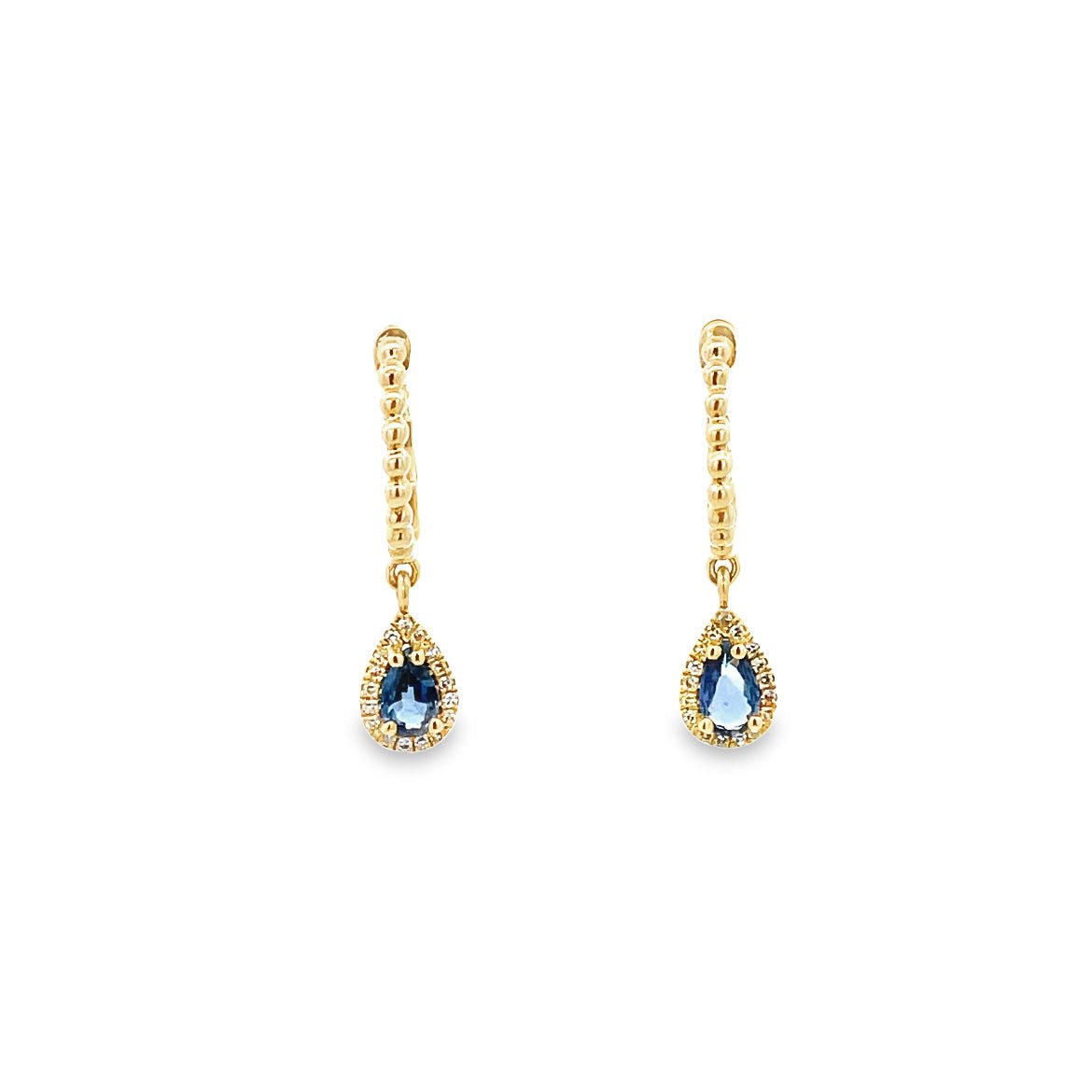 D0.08 14KY BLUE SAPPHIRE DIAMOND EARRING - C'SANTOS
