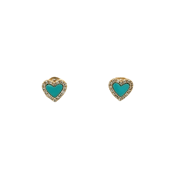 D0.08 HEART TURQUOISE EARRINGS - C'SANTOS