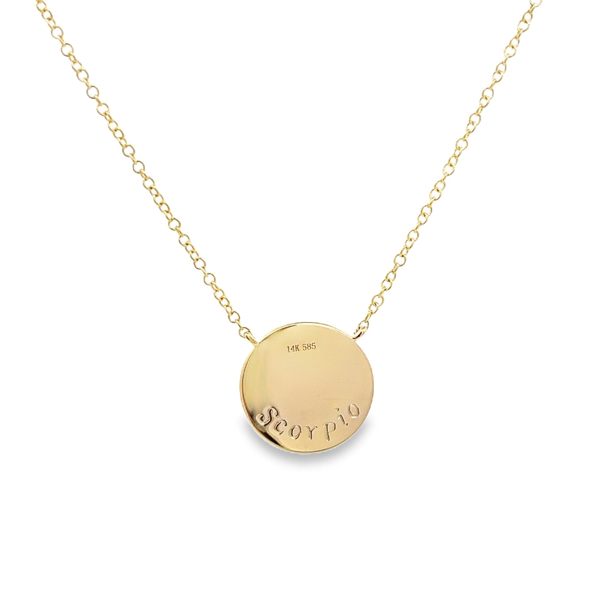 D0.08CT 14KY ZODIAC SCORPIO NECKLACE - C'SANTOS