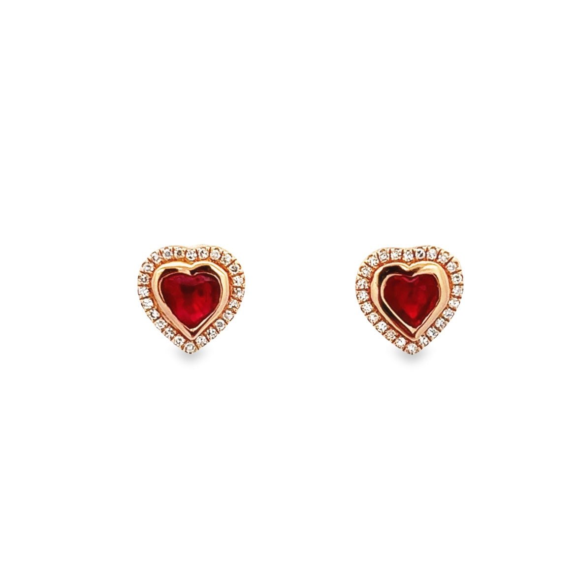 D0.10 14KR RUBY DIAMOND EARRING - C'SANTOS