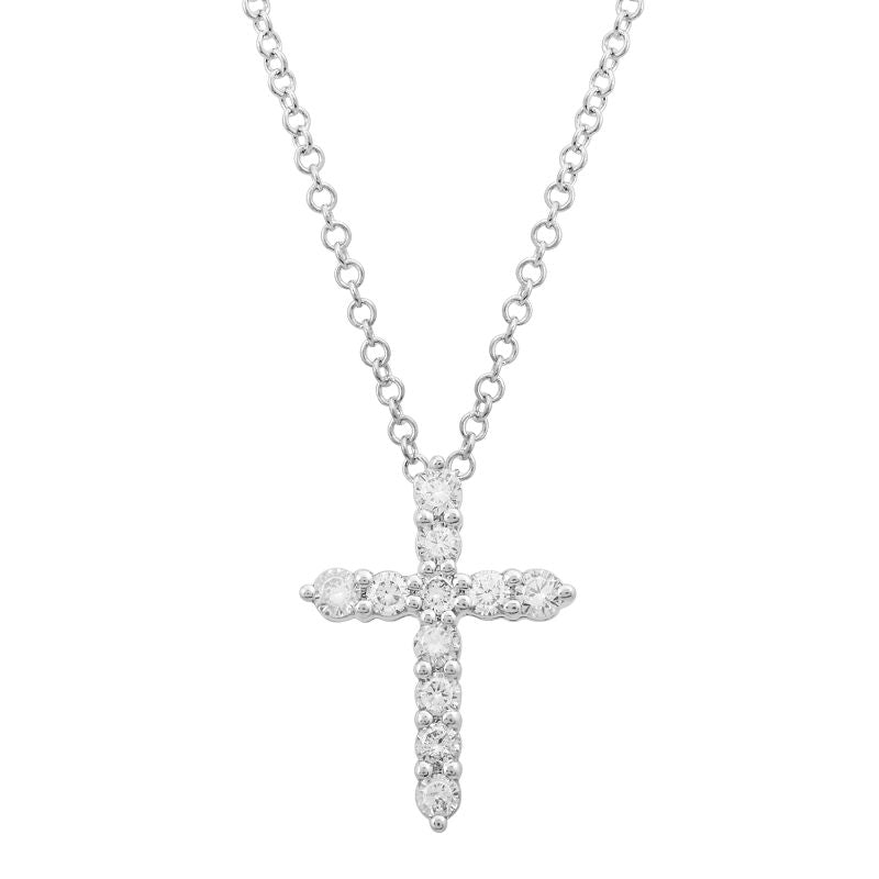 D0.10CT 14KW CROSS NECKLACE - C'SANTOS