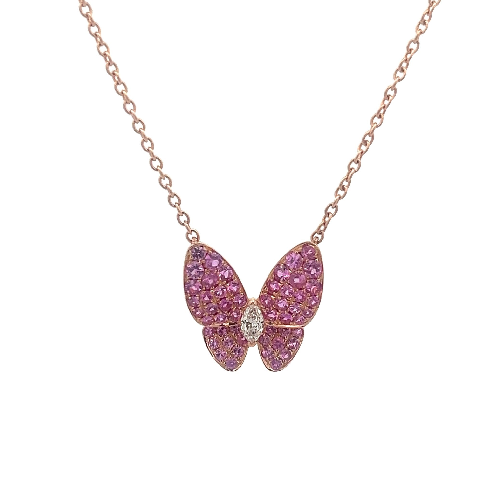 D0.10CT 18KR SM BUTTERFLY NK PINK SAPPH 0.75CT - C'SANTOS