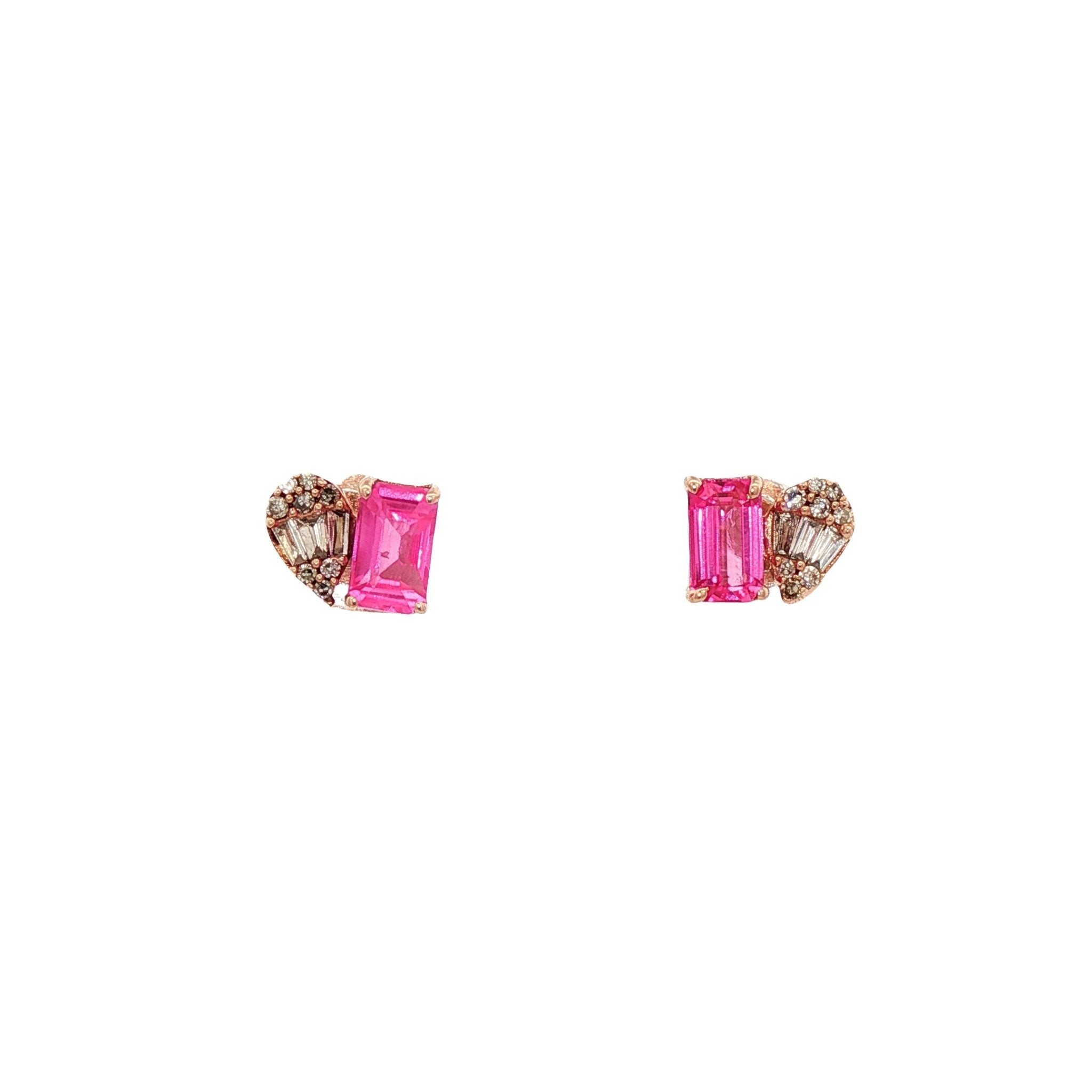 D0.11CT 14KR DROP AND BAGUETTE EARRINGS PS0.90CT - C'SANTOS