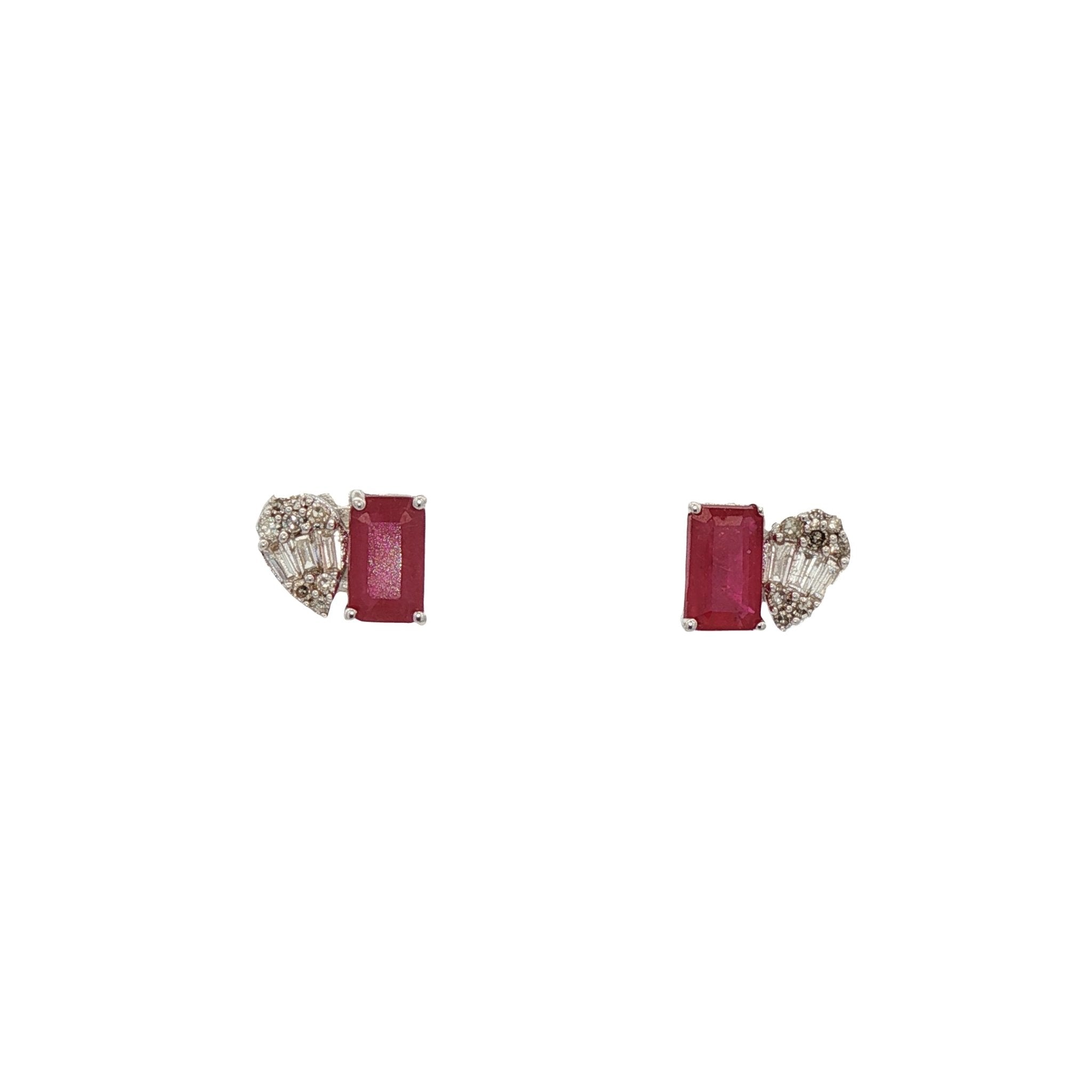 D0.11CT 14KW DROP AND BAGUETTE EARRINGS R0.85CT - C'SANTOS