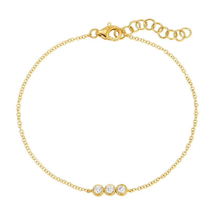 D0.12CT 14KY THREE BEZEL BRACELET - C'SANTOS