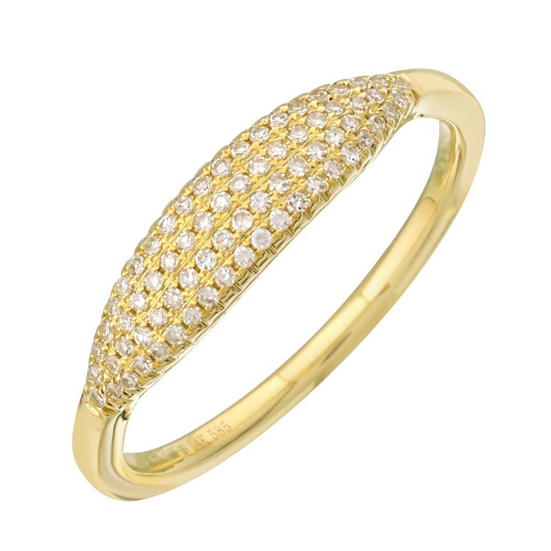 D0.15CT 14KY MINI DOME PAVE RING T6.5 - C'SANTOS