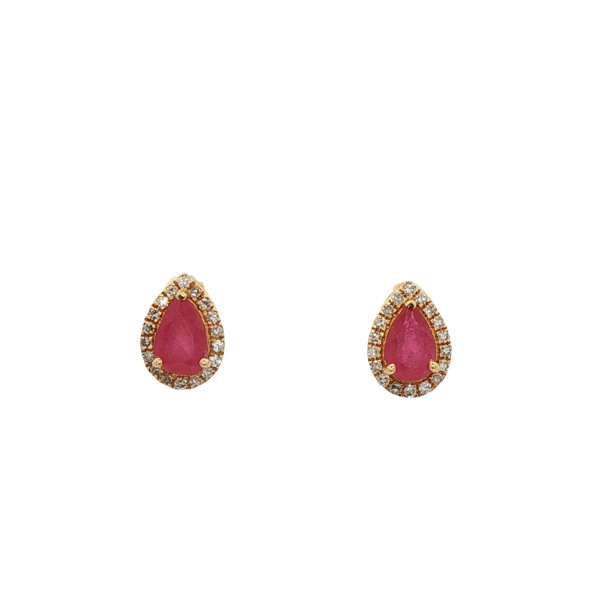 D0.16CT 18KY DROP HALO EARRINGS R1.05CT - C'SANTOS