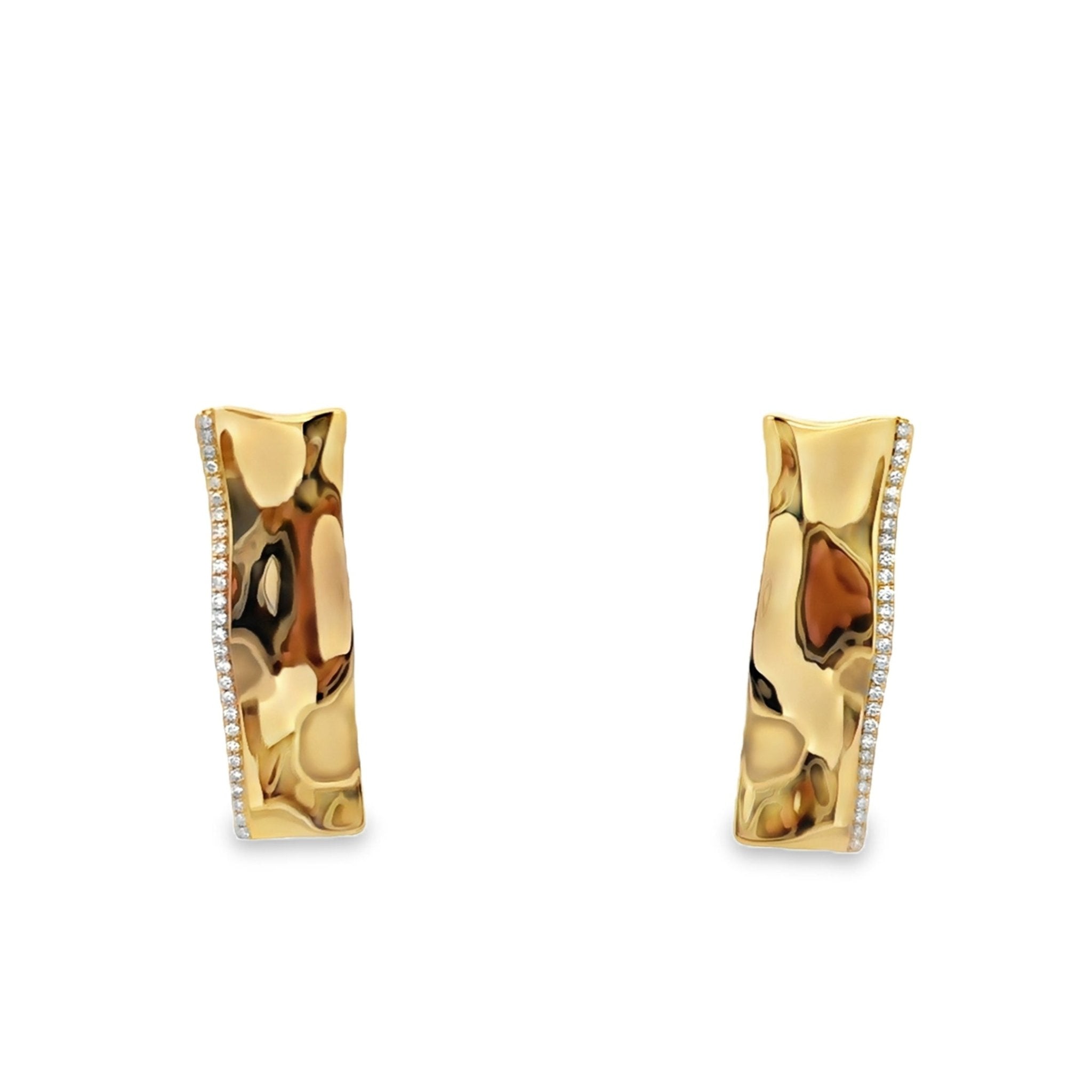 D0.17CT 14KY BAR ROW PAVE EARRINGS - C'SANTOS