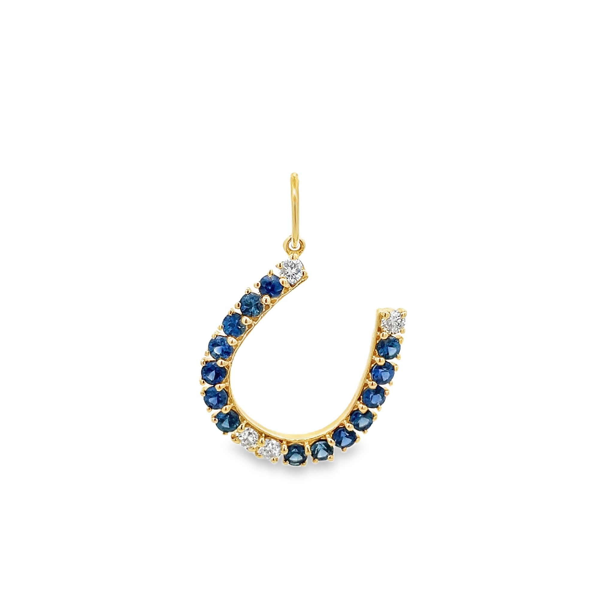 D0.18CT 14KY MEDIUM HORSESHOE CHARM KY0.88CT - C'SANTOS