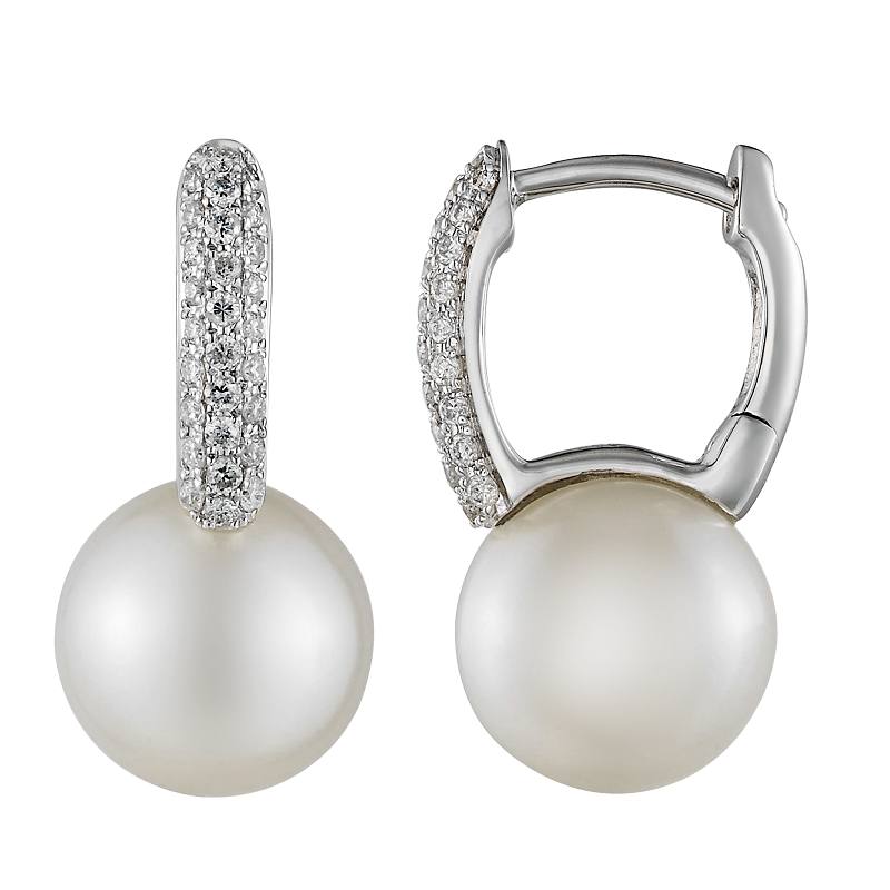 D0.20CT 14KW SEMINFINITY EARRINGS P8.5MM - C'SANTOS