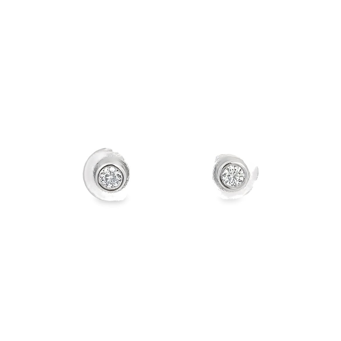 D0.20CT 14KW STUD SOLITARY EARRING - C'SANTOS