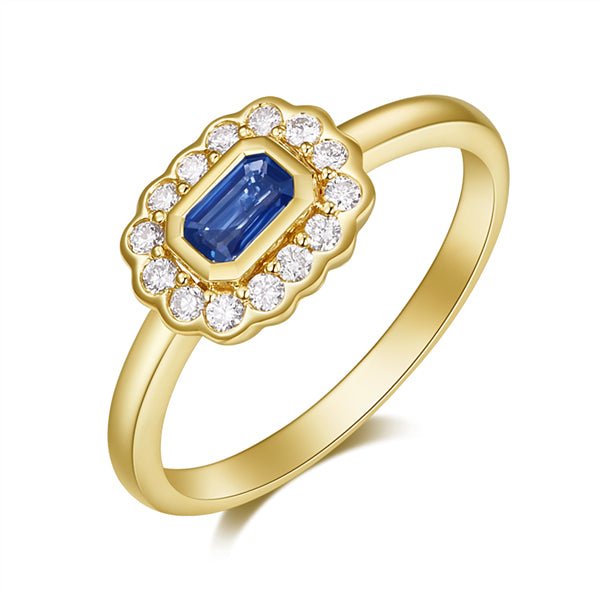 D0.20CT 14KY SQUARE HALO RING BS0.30CTT7 - C'SANTOS