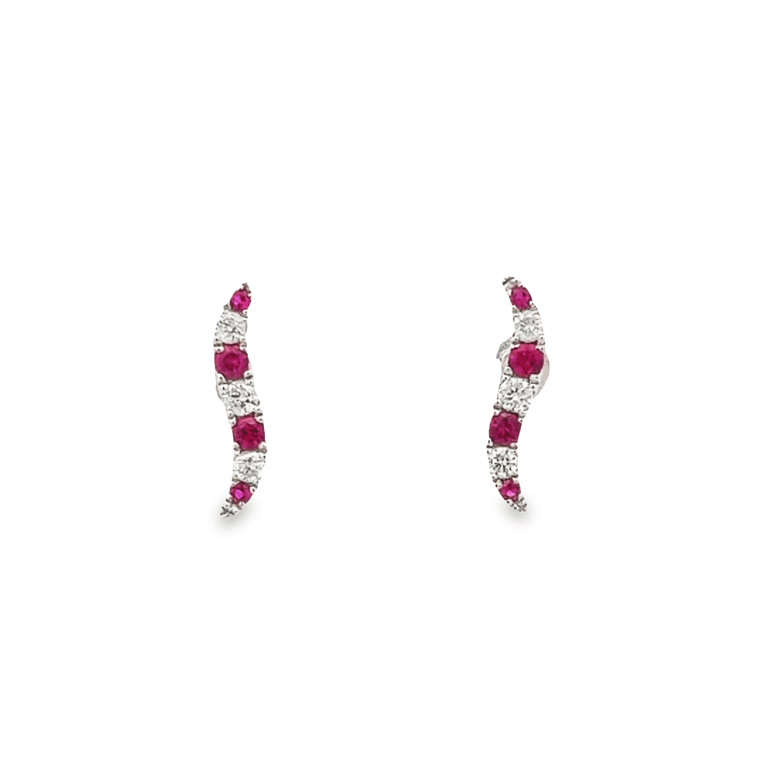 D0.20CT 18KW RUBY EARRINGS - C'SANTOS