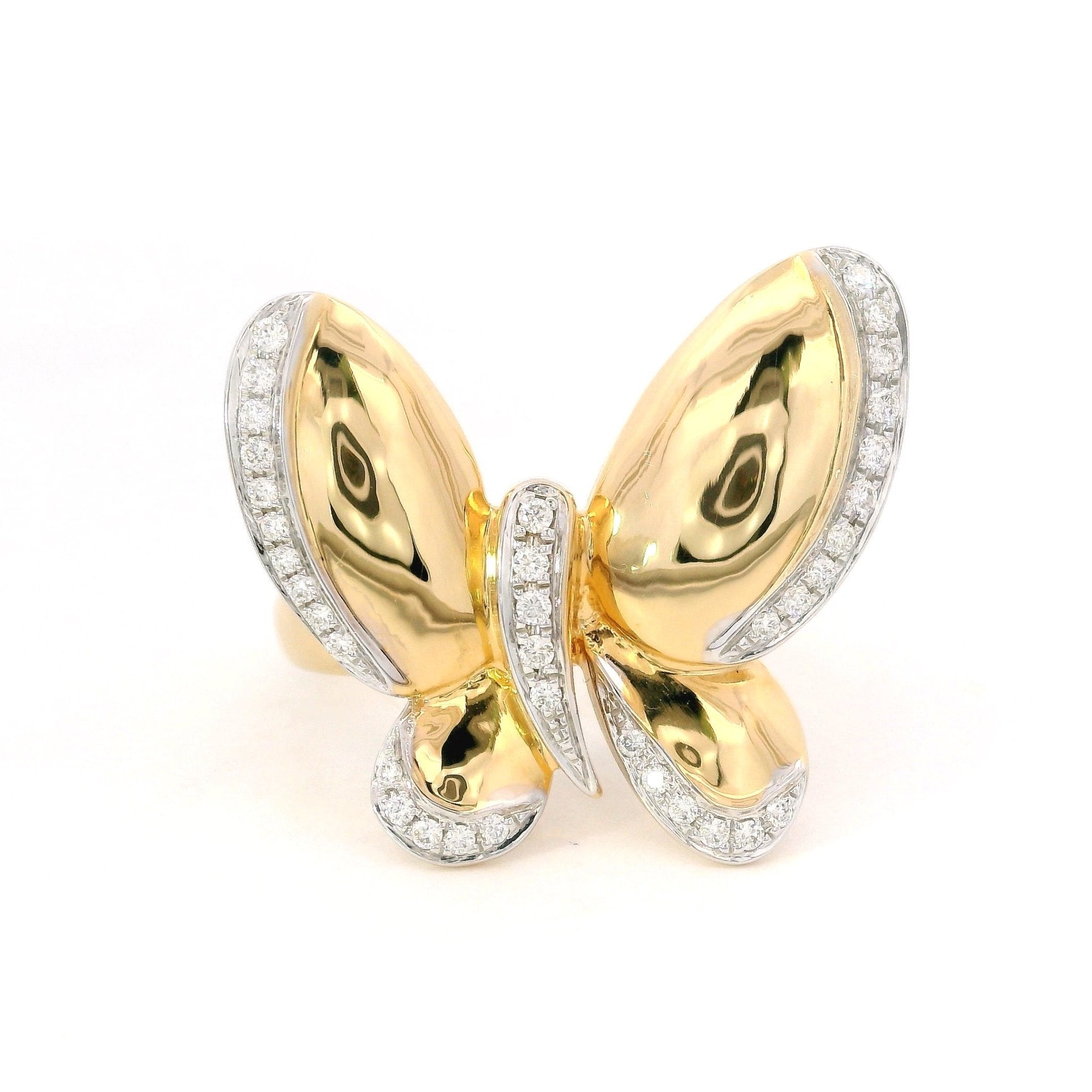 D0.23CT 18KY CHUNKY BUTTERFLY RING T7 - C'SANTOS