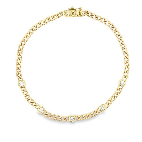 D0.25 14KY BREZEL DIAMOND STATION BRACELET - C'SANTOS
