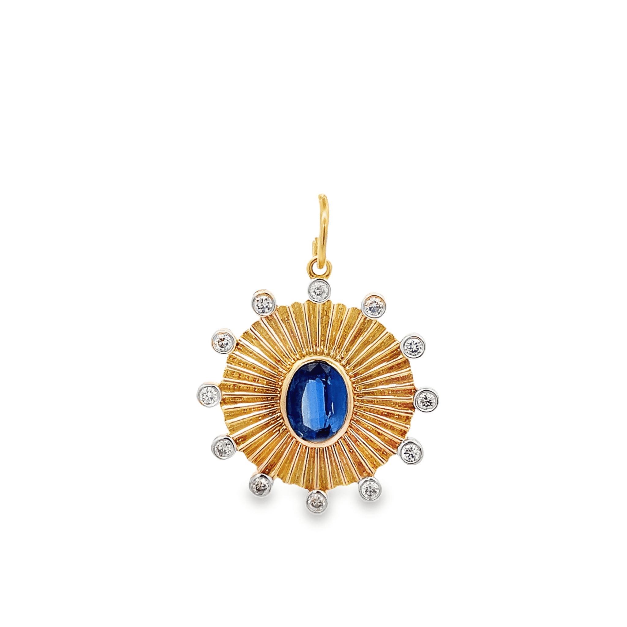 D0.29CT 14KY COIN TEXTURE AROUND BEZEL CHARM KY0.89CT - C'SANTOS