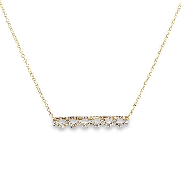 D0.29CT 14KY TWO ROWS SEMI INFINITY CLUSTER CUSHION NECKLACE - C'SANTOS