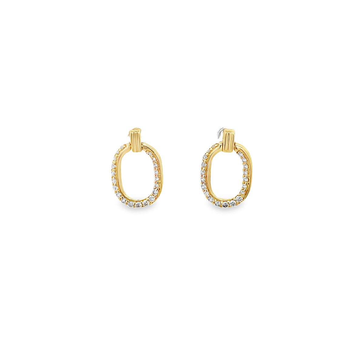 D0.30CT 18KY OVAL EARRINGS - C'SANTOS