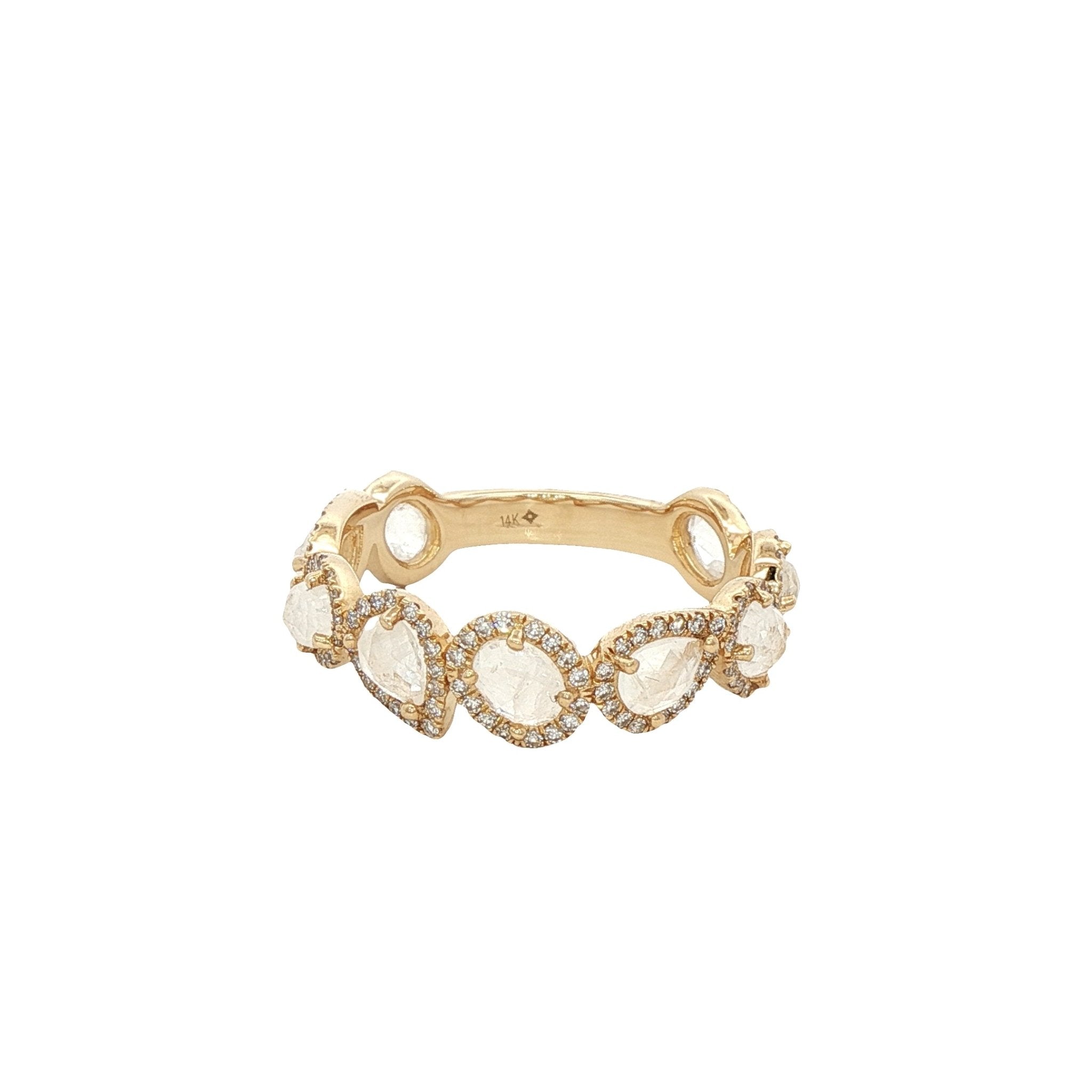 D0.32CT 14KY MULTISHAPE MOOSTONE RING MOO1.45CTT7 - C'SANTOS