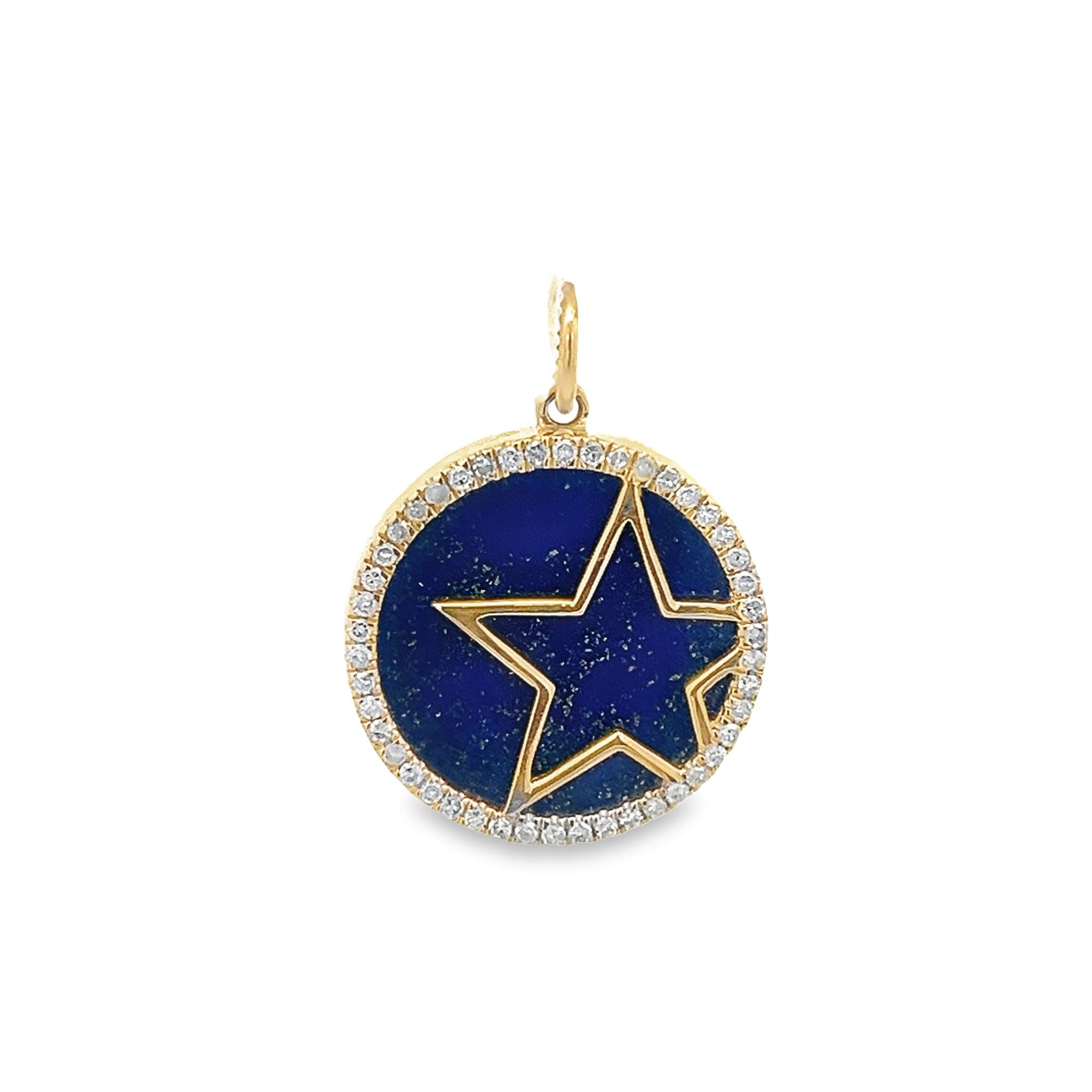 D0.34CT 14KY STAR OUTLINE COIN PENDANT LL10.52CT - C'SANTOS