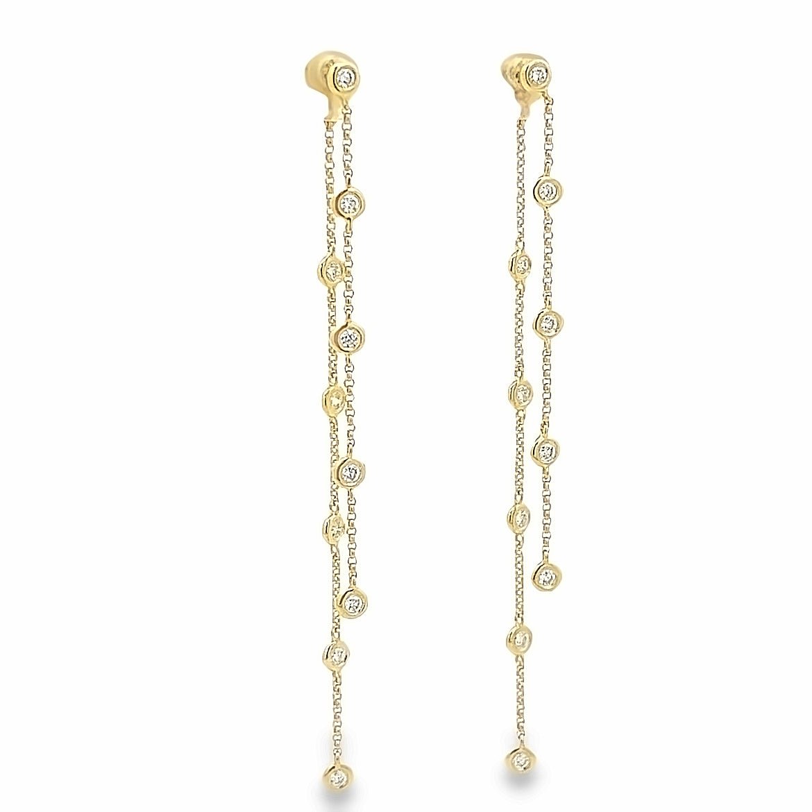 D0.35 14KY DROP CHAIN EARRING - C'SANTOS