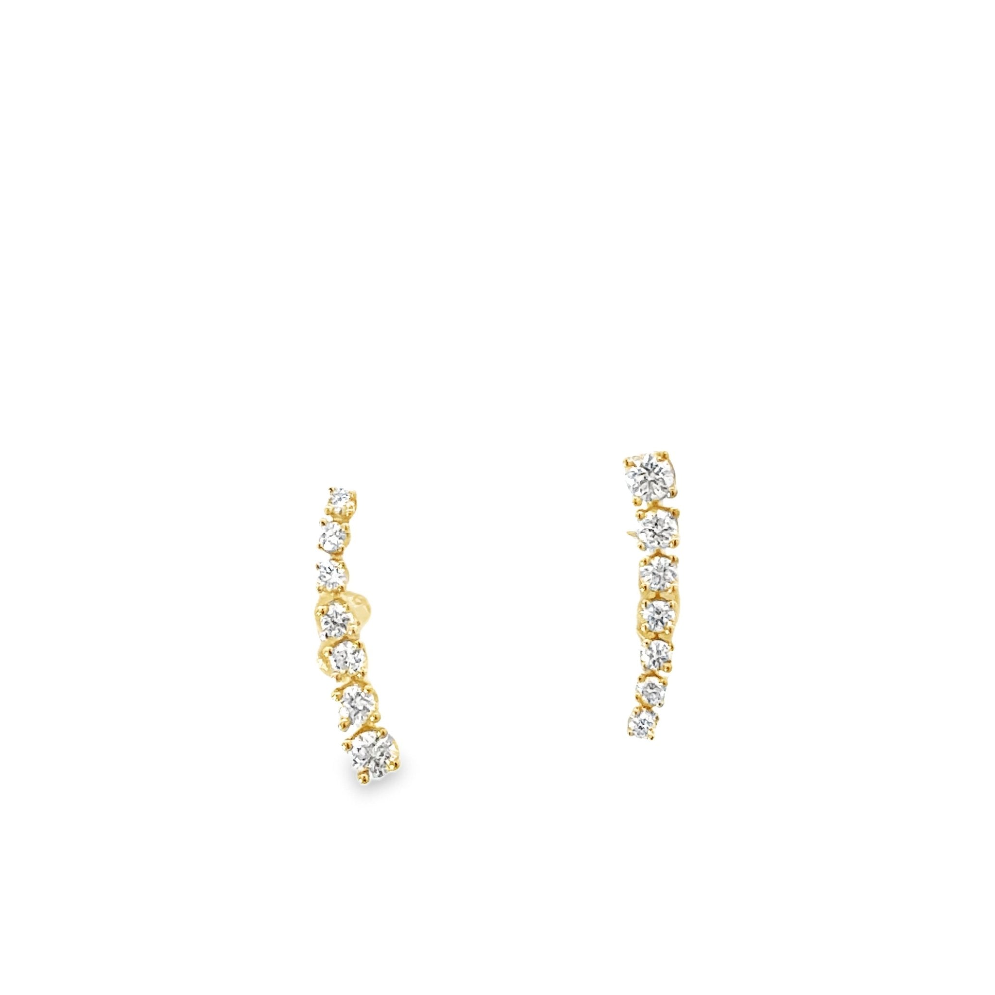 D0.37CT 14KY BAR DIAMOND EARRINGS - C'SANTOS